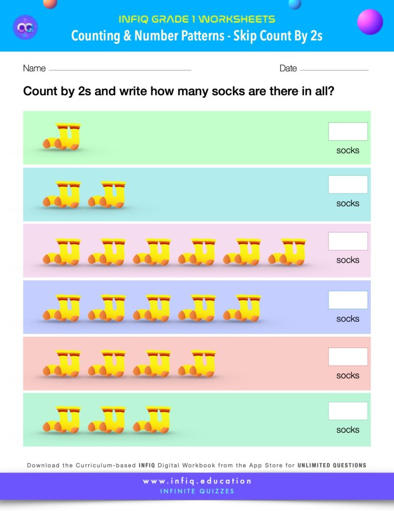 Infiq Grade 1 Math Worksheets Counting And Number Patterns Skip Counting By Twos Using Models - Premium Ocean Art Gallery - High Resolution