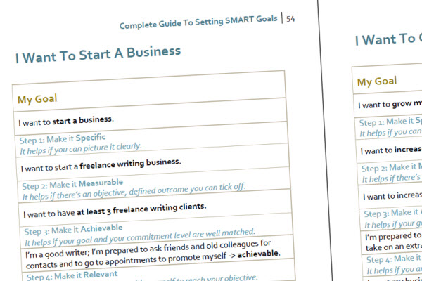 Setting Smart Goals Templates Examples Worksheets