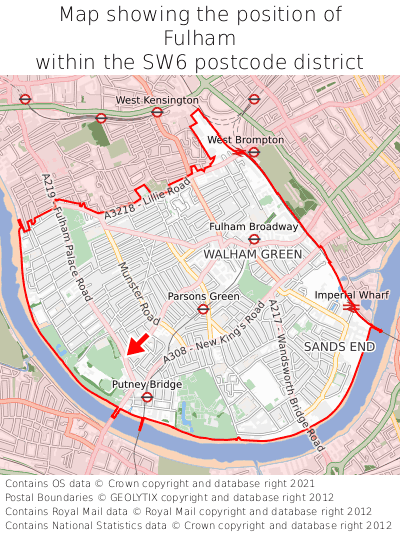Where Is Fulham Fulham On A Map Fulham Map Position In Sw6 000001 