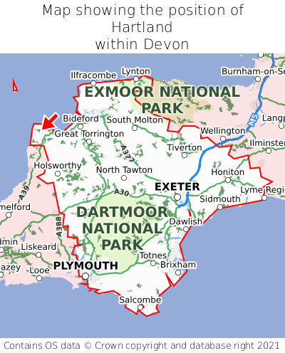 Where Is Hartland Hartland On A Map Hartland Map Position In Devon 000001 