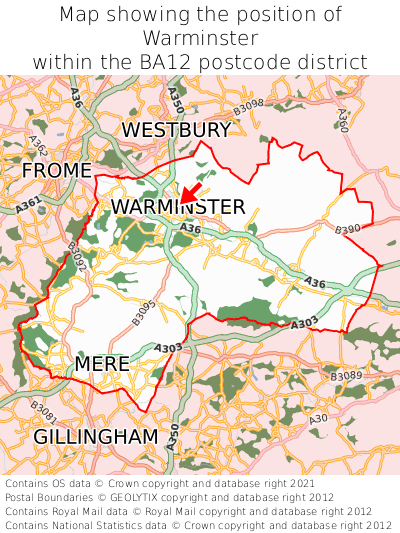 Where Is Warminster Warminster On A Map Warminster Map Position In Ba12 000001 