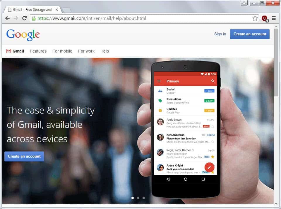 Go to the google account creation page. Gmail Google Mail Overview Ghacks Tech News