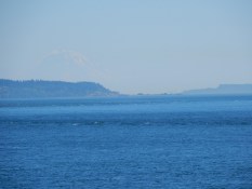 Mount Ranier hides in the haze, as viewed from the Port Townsend ferry.