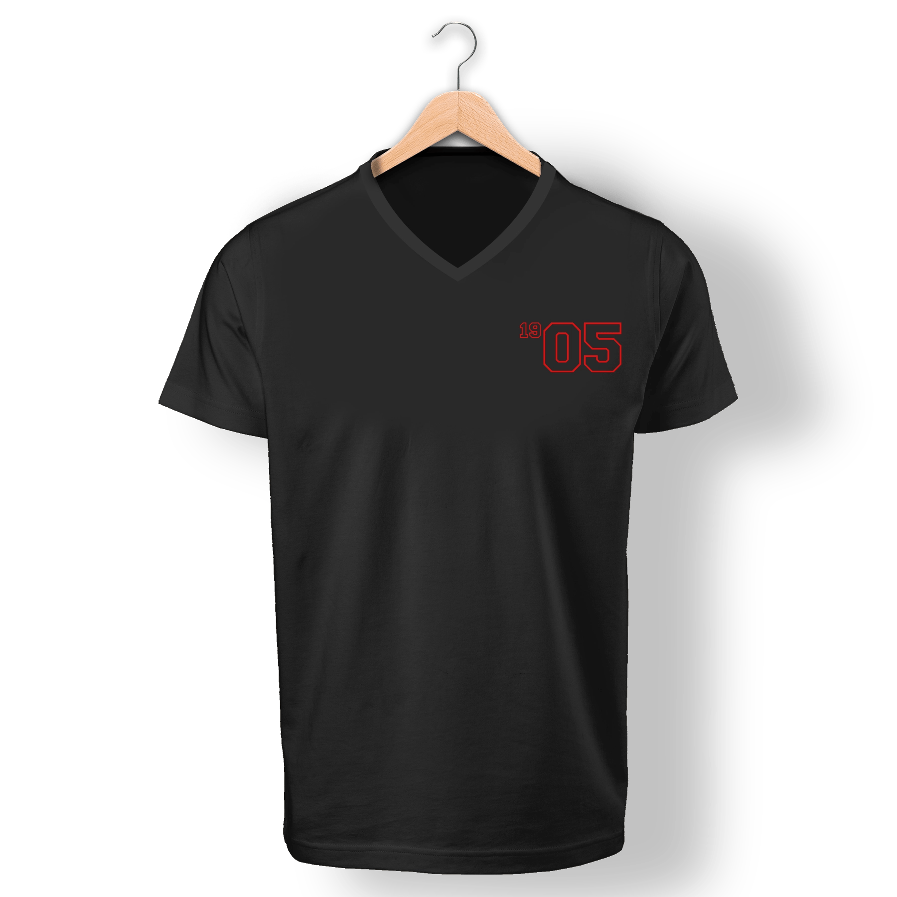 BEWE <br>V Yaka Tshirt Siyah <br>19 05 Year Red Evo
