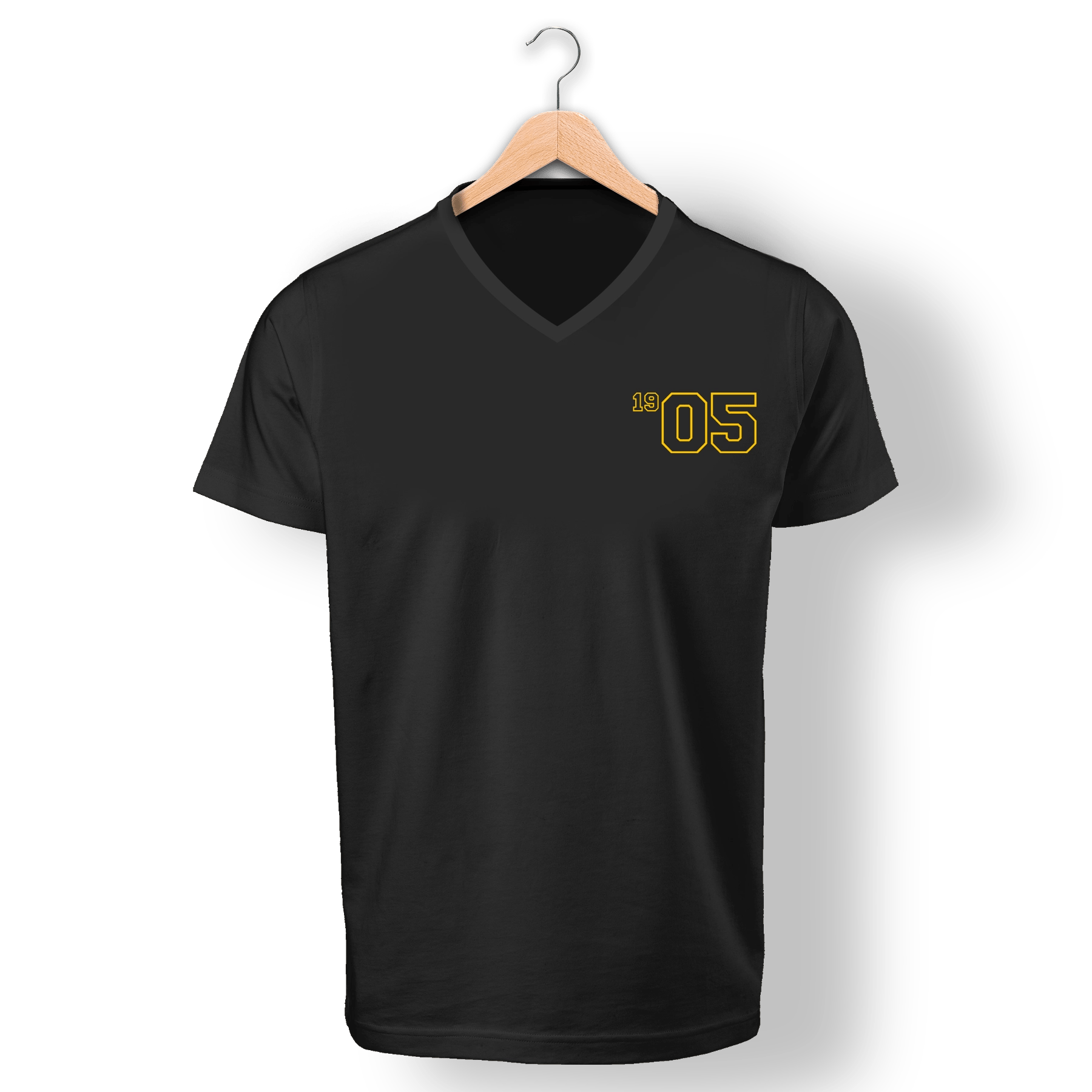 BEWE <br>V Yaka Tshirt Siyah <br>19 05 Year Yellow Evo