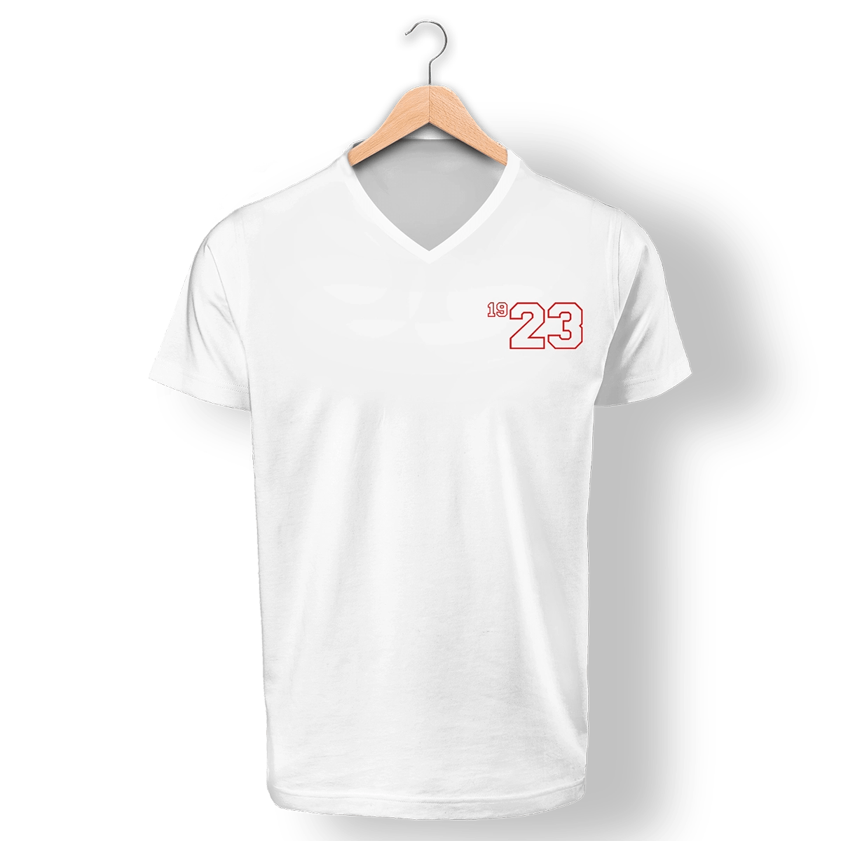BEWE <br>V Yaka Tshirt Beyaz <br>19 23 Year Red Evo