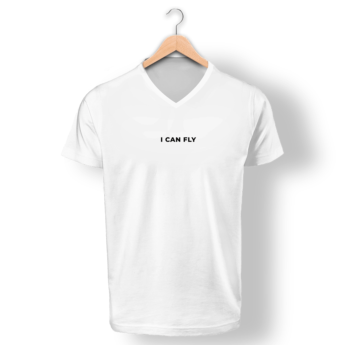 BEWE <br>V Yaka Tshirt Beyaz <br>I Can Flay