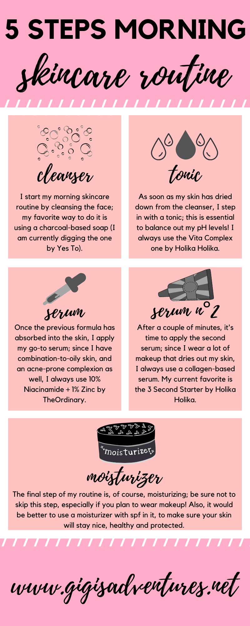 skincare steps morning