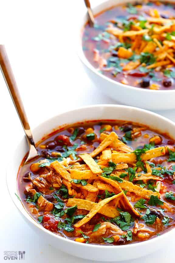 Slow cooker chicken enchilada soup