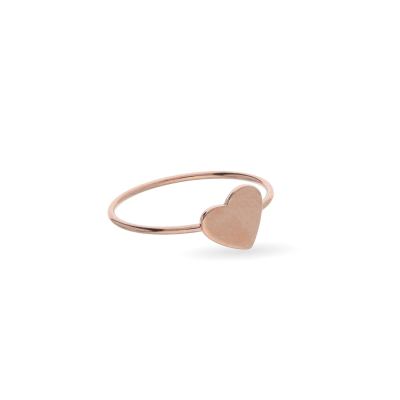 Anello Cupido in Oro Rosa 9kt con sigillo Cuore in Oro Rosa 9kt