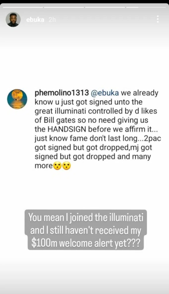 Ebuka Obi-Uchendu reacts after he was accussed of joining Illuminati for taking pictures with Bill Gates