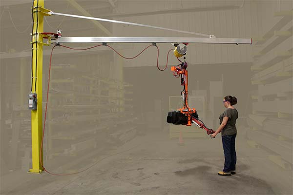 jib cranes with all-aluminum rail, diagonal and trolley with pneumatic balancer/ hoist