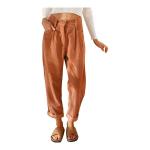 Corduroy High Waist Womens Pants with Elastic Waistband and Pockets