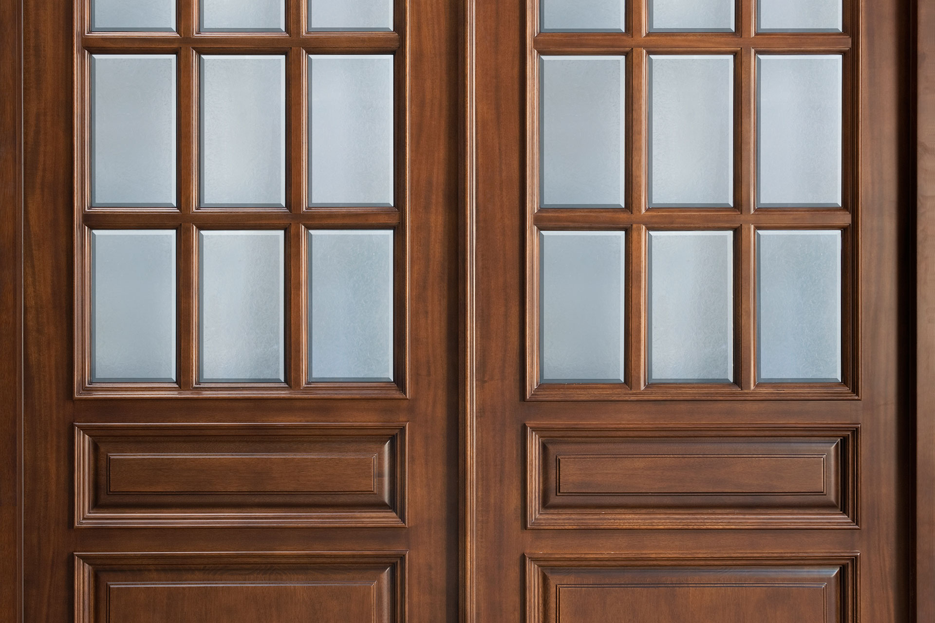 Front Door Custom Double Solid Wood With Walnut Finish Classic Model Db 652 Dd Cst