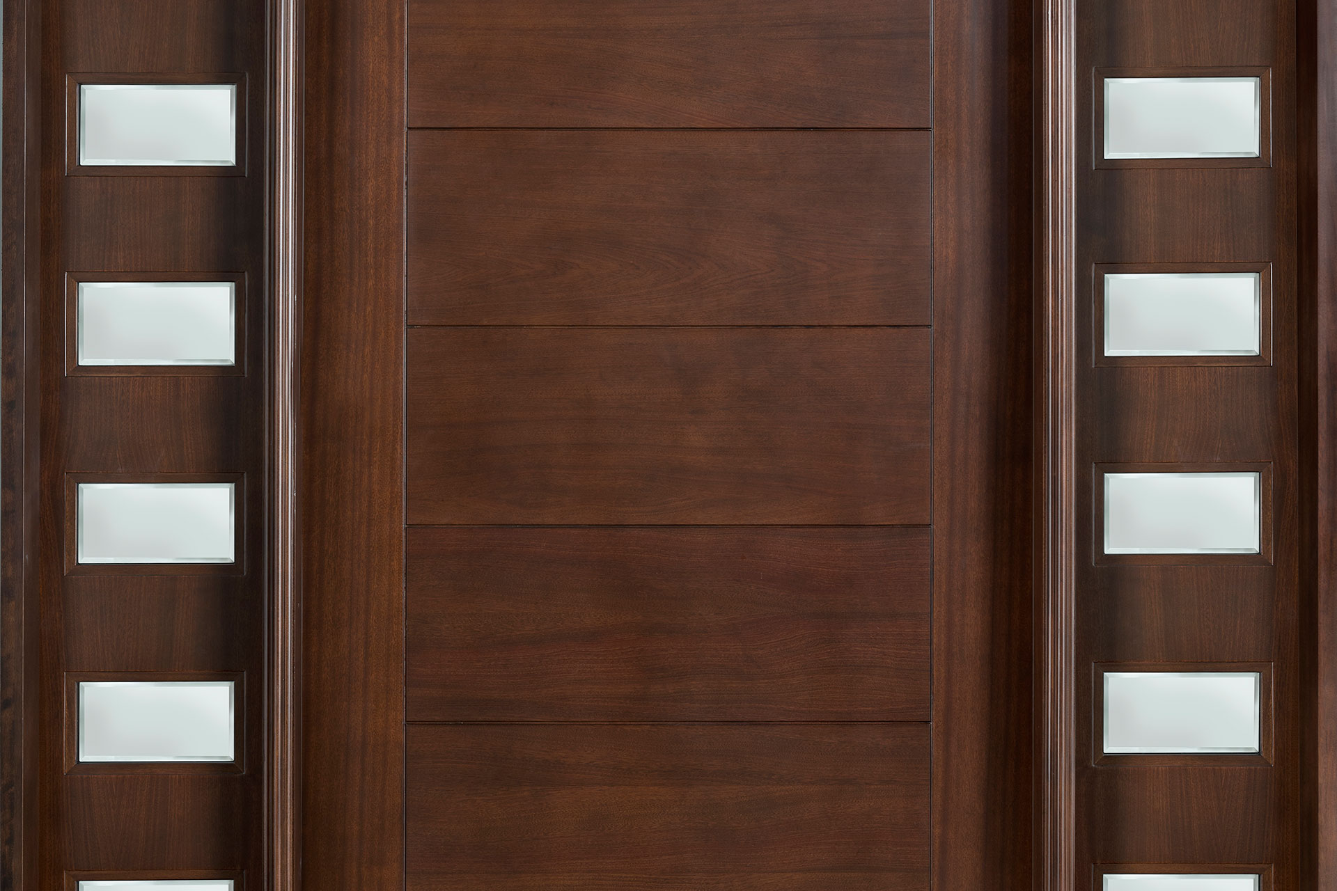 Modern Front Door Custom Single With 2 Sidelites Solid Wood With Walnut Finish Modern Model Db 711 2sl Cst Modern