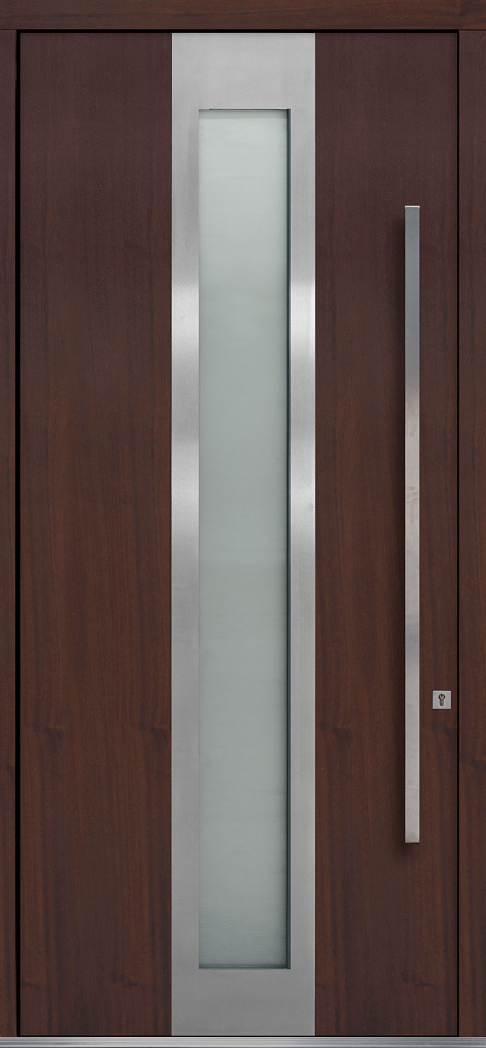 Pivot Front Door Custom Single Modern Euro Technology Wood With Mahogany Dark Finish Pivot Model Gd Pvt F4 48x108 Glenview Doors In Chicago Il At Glenview Haus