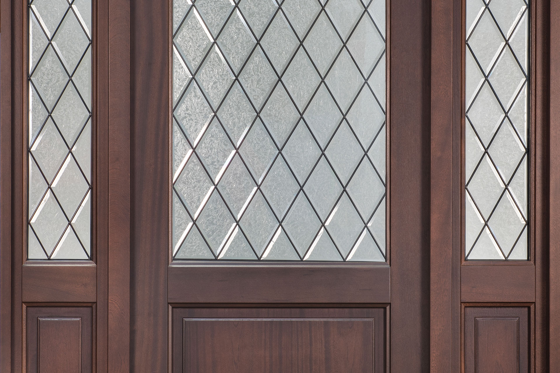 Entry Door In Stock Single With 2 Sidelites Solid Euro Technology With Walnut Finish Classic Model Db 552ptdg 2sl Classic
