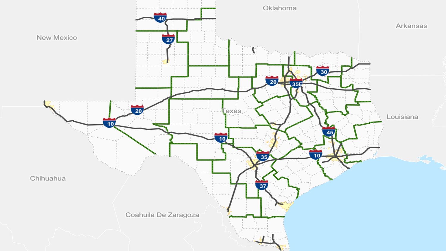Texas Highway Map Tex.