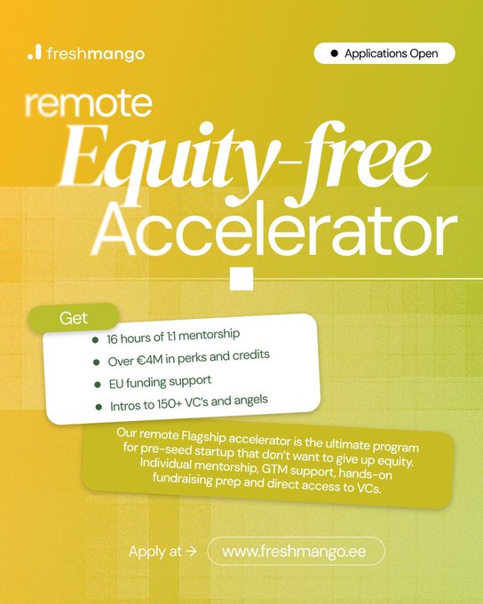 Freshmango Accelerator 2026: Equity-Free Remote Program & €4M+ Perks