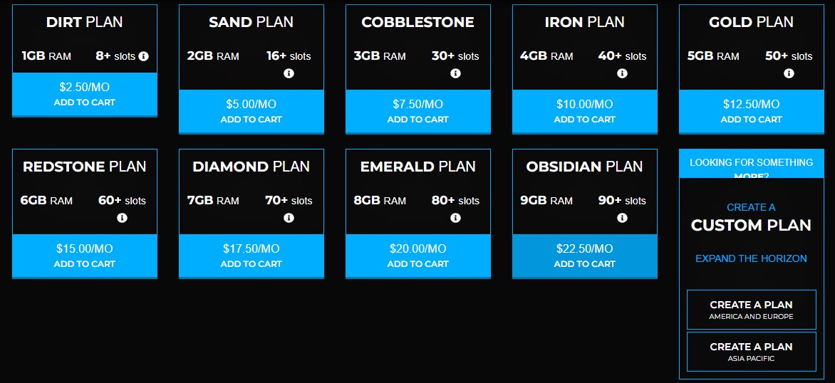 Shockbyte hosting servers for minecraft pricing