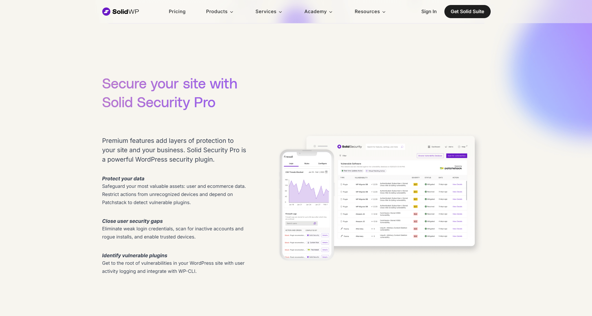 Secure your site with Solid WP Solid Security Pro