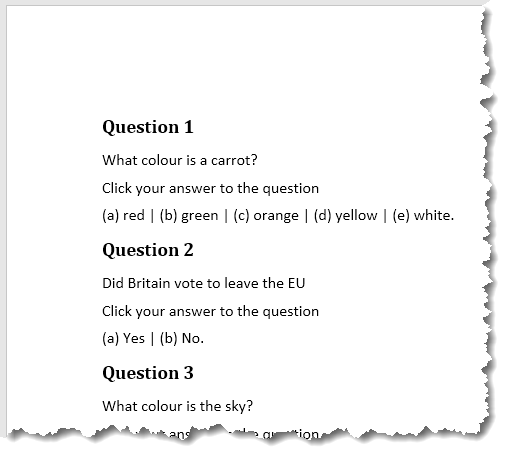 Create interactive multichoice questions and answers