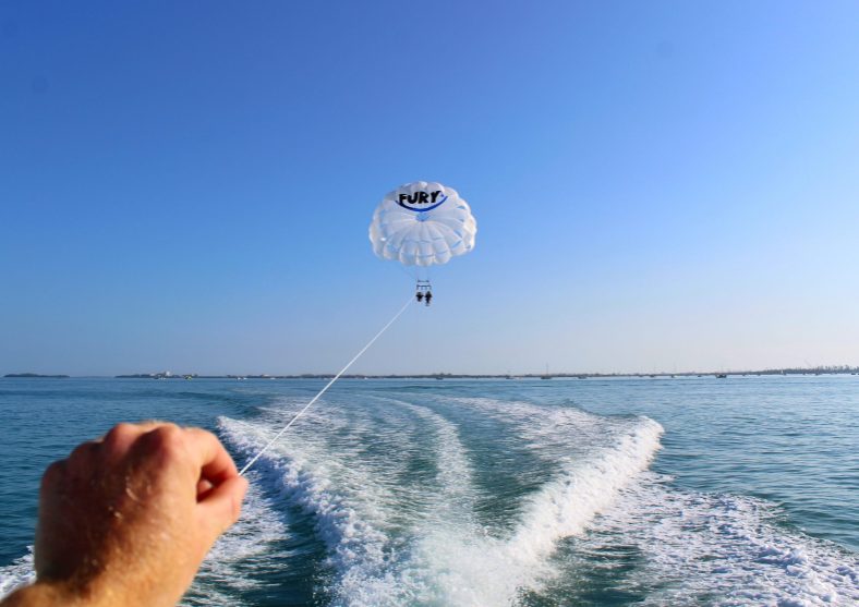 Parasailing with Fury Water Adventures.