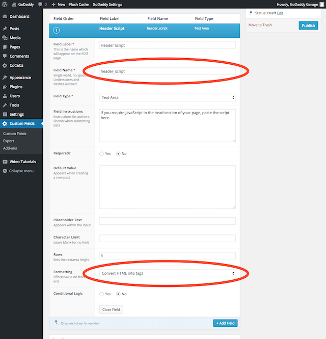 Converting a post to page (or vice versa) · visit the editing screen for your page or post. 3 Ways To Insert Javascript Into Wordpress Pages Or Posts Godaddy Blog
