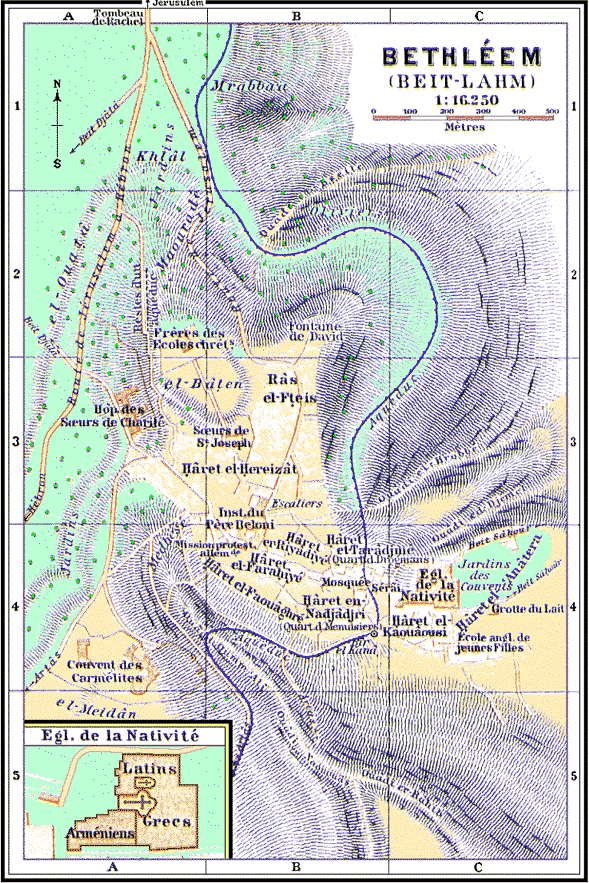 Ancient Bethlehem City Map Bethleem 
