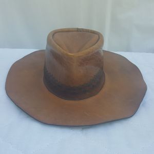 Custom Leather Cowboy Hat Hand Made by Dan English Size Medium