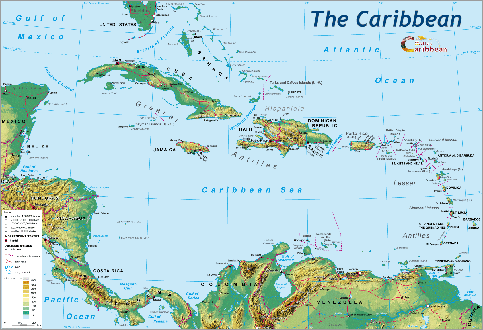 Dominican Republic Map Caribbean Sea Caribbean Map 