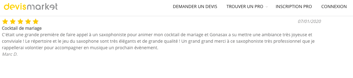 des clients satisfaits de leur évènement