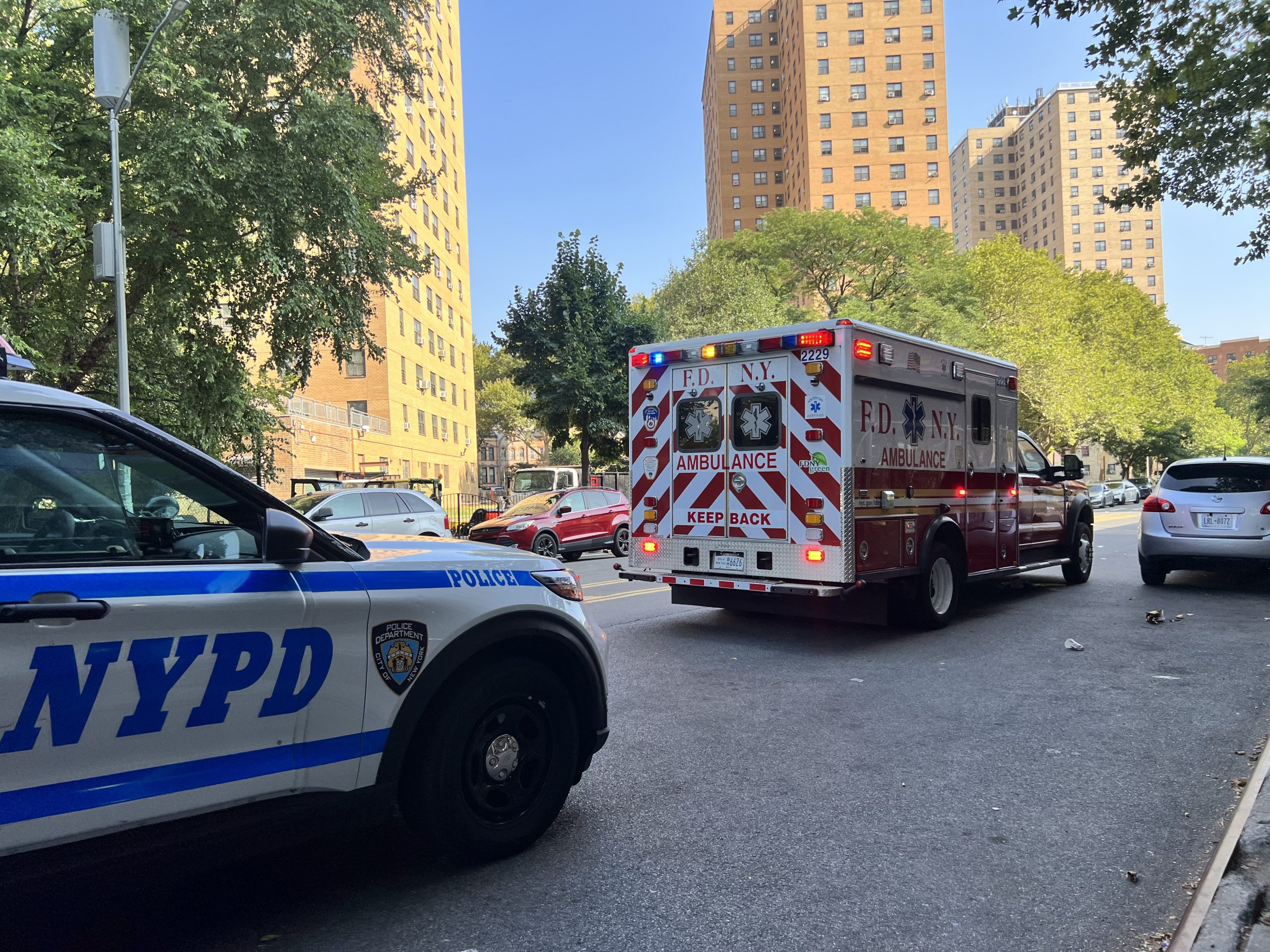 NYPD and Ambulance at a scene