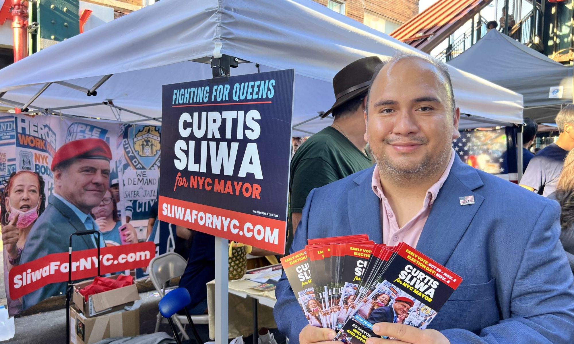 Gonzalo Duran in Queens Supporting Curtis Sliwa.