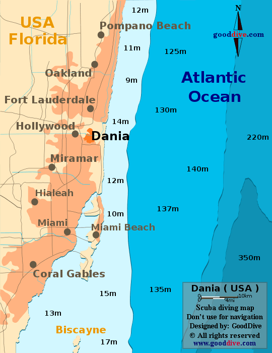 Dania Beach Map Gooddive Com.