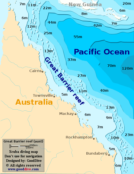 Great Barrier Reef Australia Map Great Barrier Reef Map 