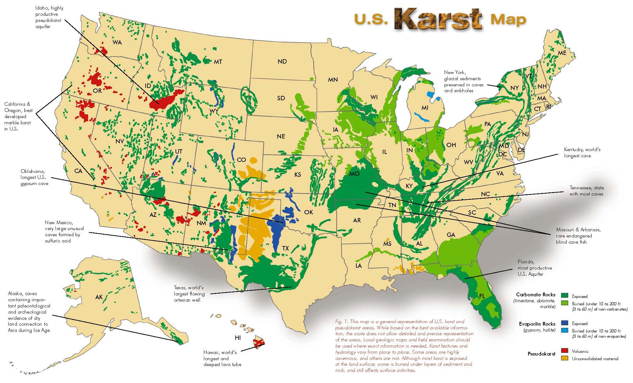 Karst Terrain United States Lesson 3 Where Does Karst Occur Karstmap 