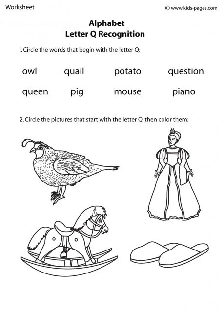 printable letter q recognition worksheets goodworksheets