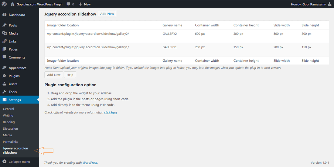 Wpchill 400+ active installations tested with 5.8.1 updated 3 months ago wp 500px jsgallery (2 total ratings) Jquery Accordion Slideshow Wordpress Plugin