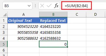 How to use the excel replace function