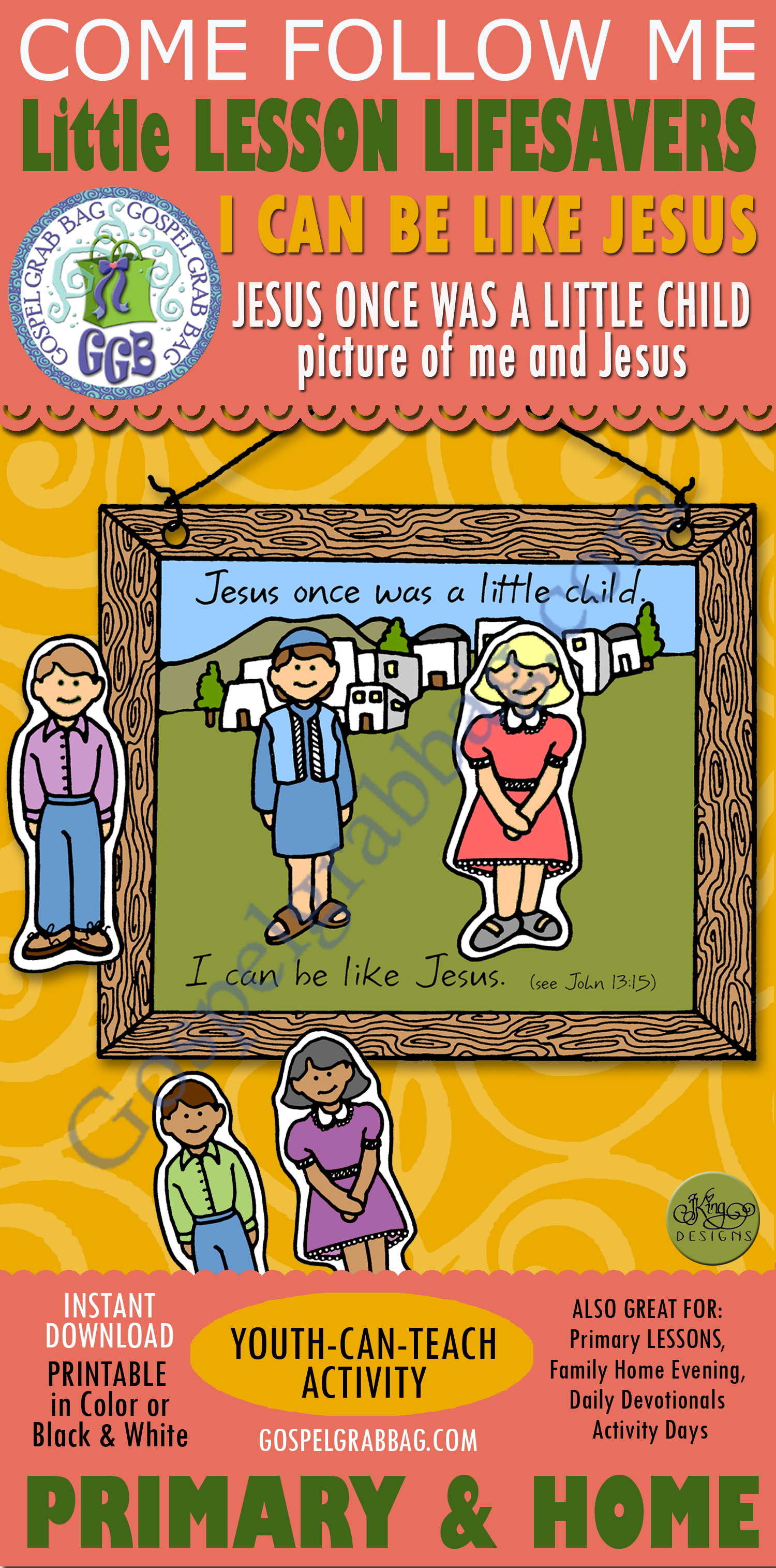 Jesus once was a little child. I can be like Jesus. PICTURE OF JESUS AND ME PLAQUE