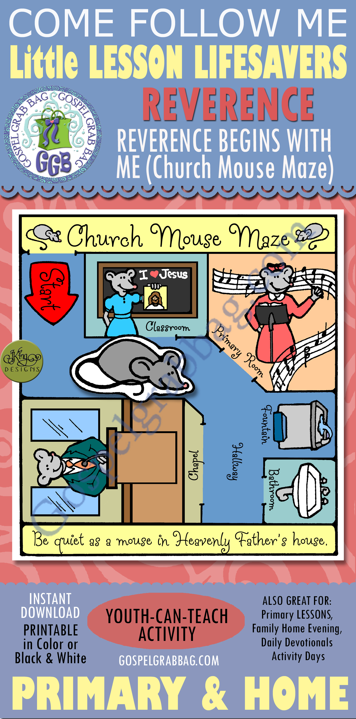 I will Be Reverent - Church Mouse Maze