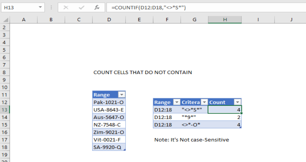 · click the arrow which appeared as a filter option. Excel Formula Count Cells That Do Not Contain Using Countif Function