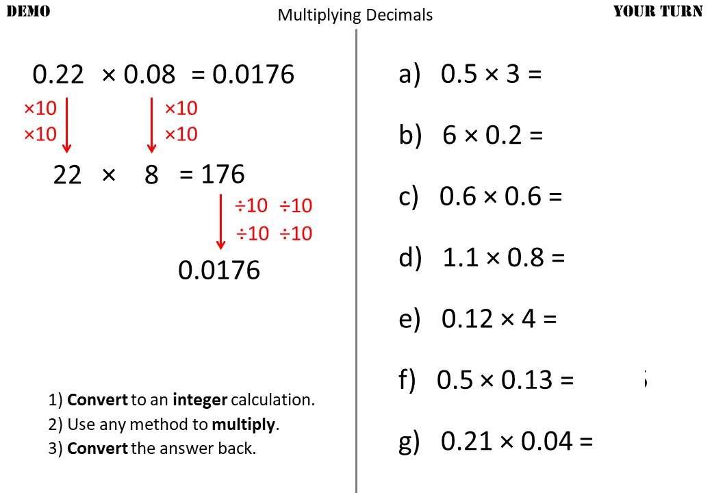 multiplying 2 digit decimals go teach maths handcrafted resources for maths teachers