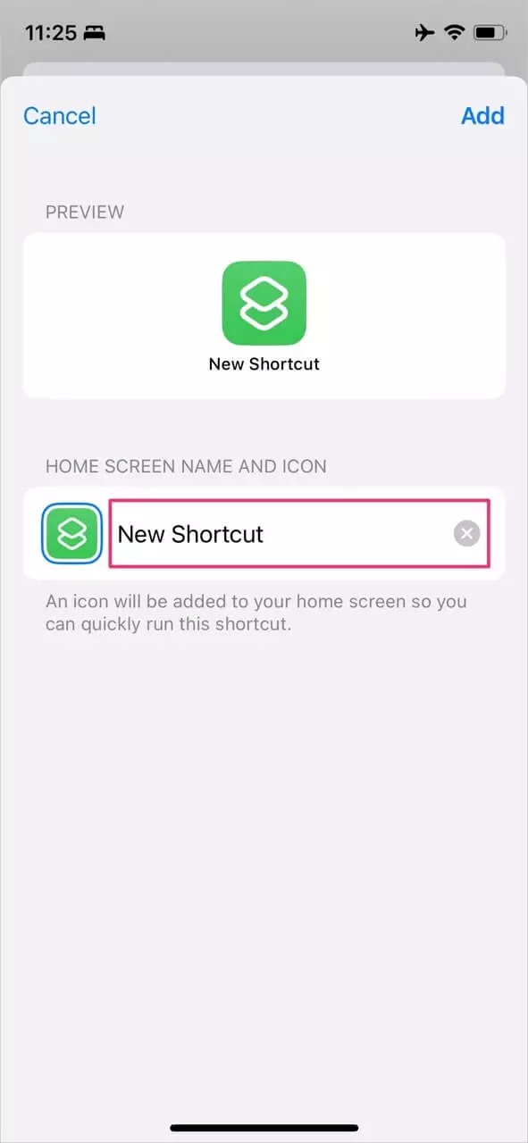 rename app shortcut