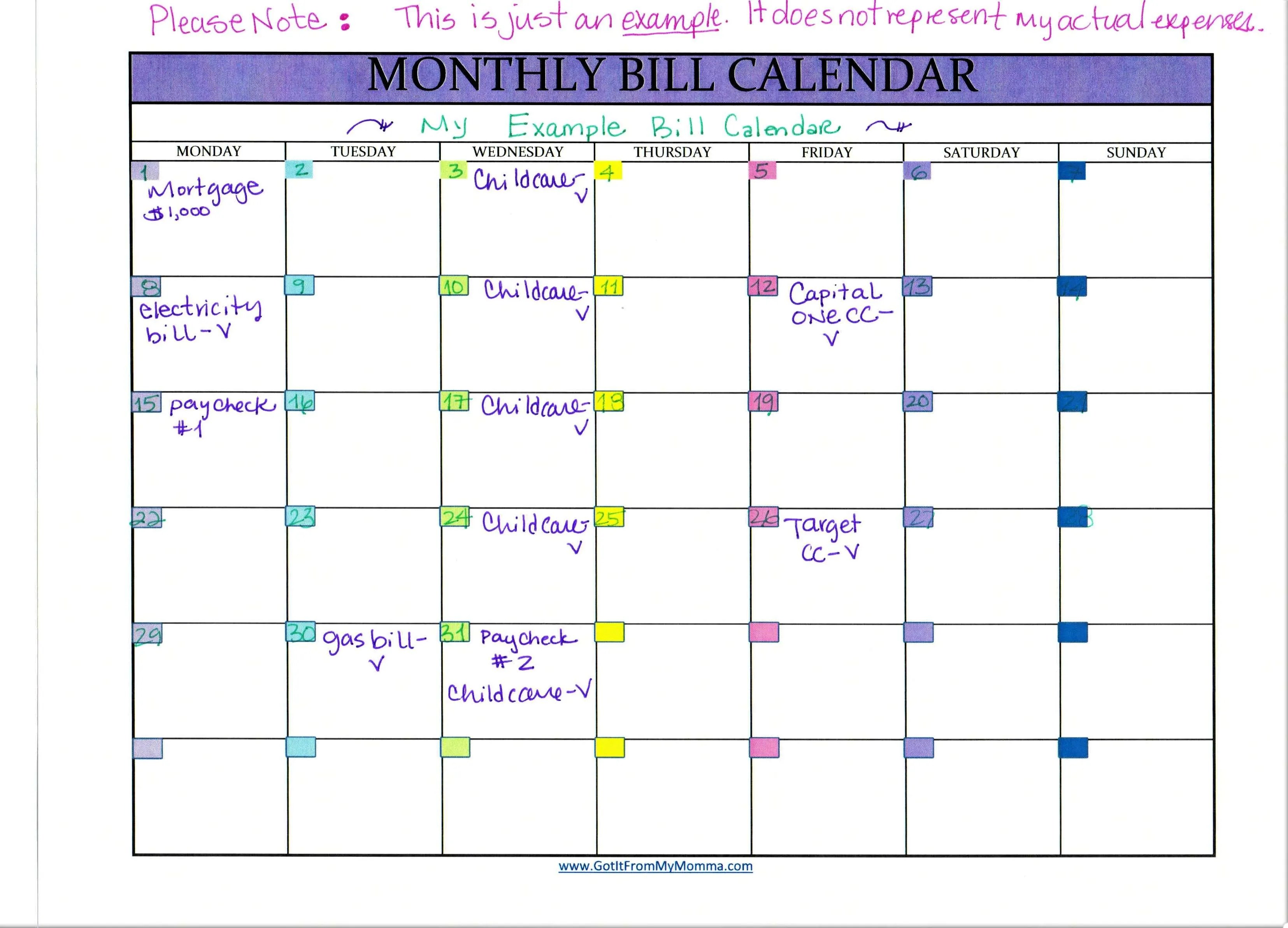 Bill Due Date Stickers
