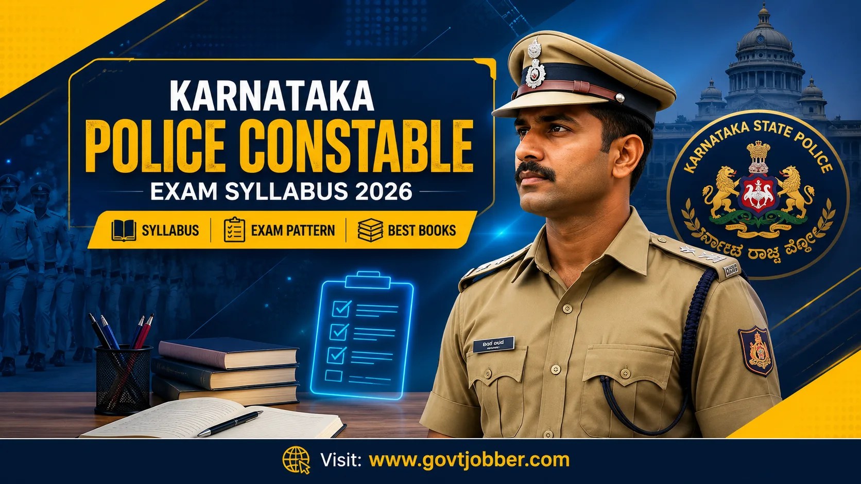 Karnataka Police Constable Syllabus 2026 - Check Syllabus Exam Pattern, Reference Books
