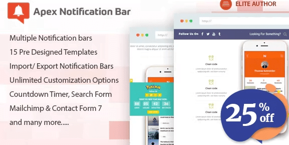 Apex Notification Bar WordPress Plugin 2.1.8 – Responsive Notification Bar