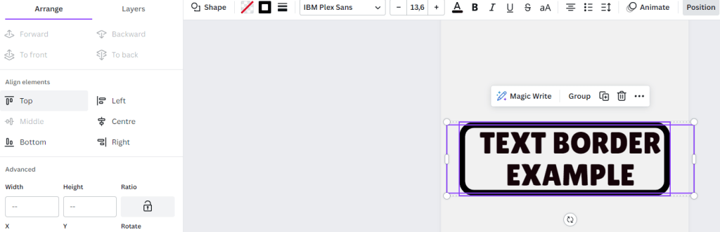 How to add a border in Canva. Methodes how to add border in Canva. Text border Canva