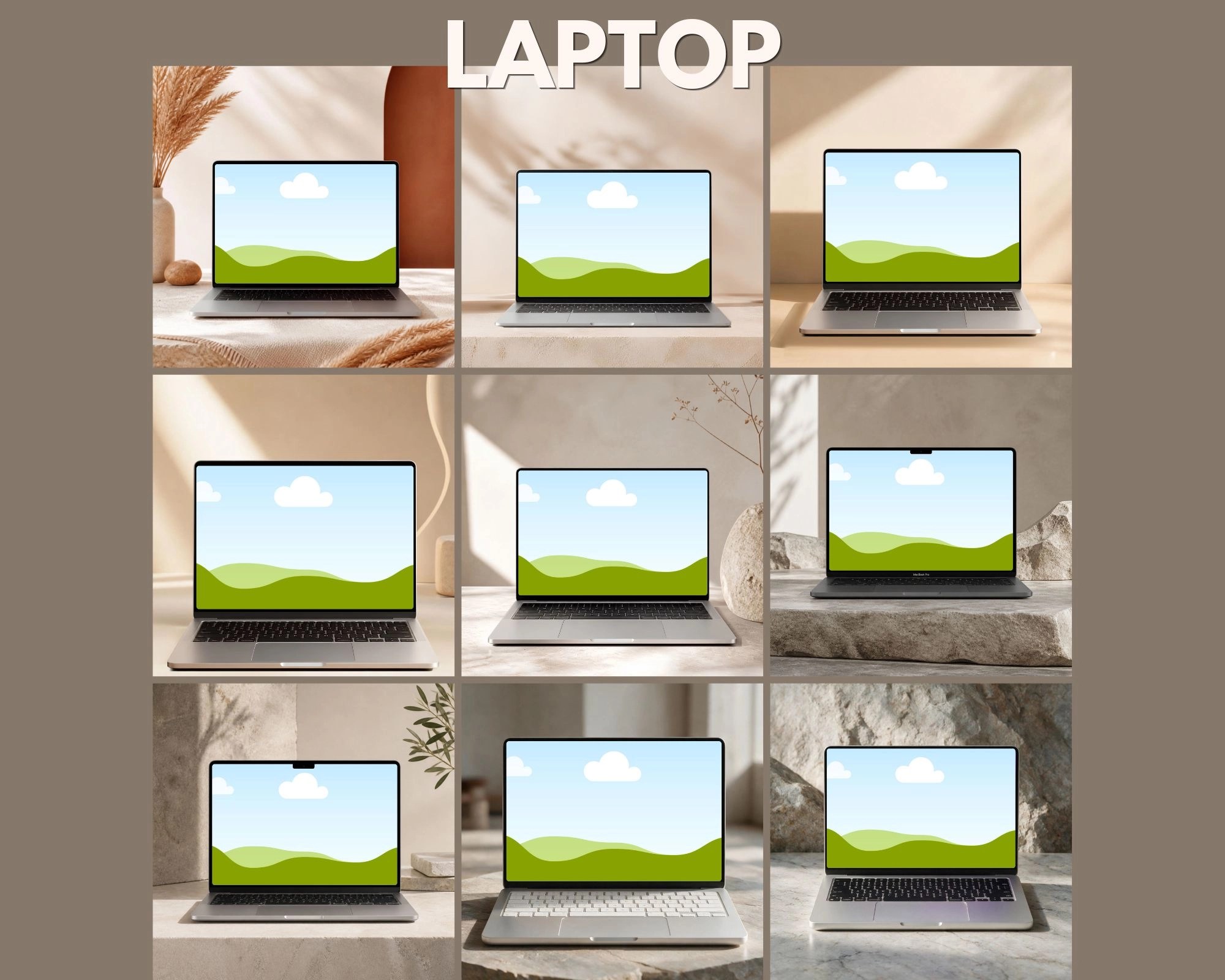 Canva mockup, Canva device mockup, device mockup, website mockup, digital product mockup, laptop mockup, phone mockup, tablet mockup, responsive mockup, website presentation mockup, video mockup, screen mockup, digital product template, Canva template, minimal mockup, minimalist mockup, boho mockup, aesthetic mockup, neutral mockup, lifestyle mockup